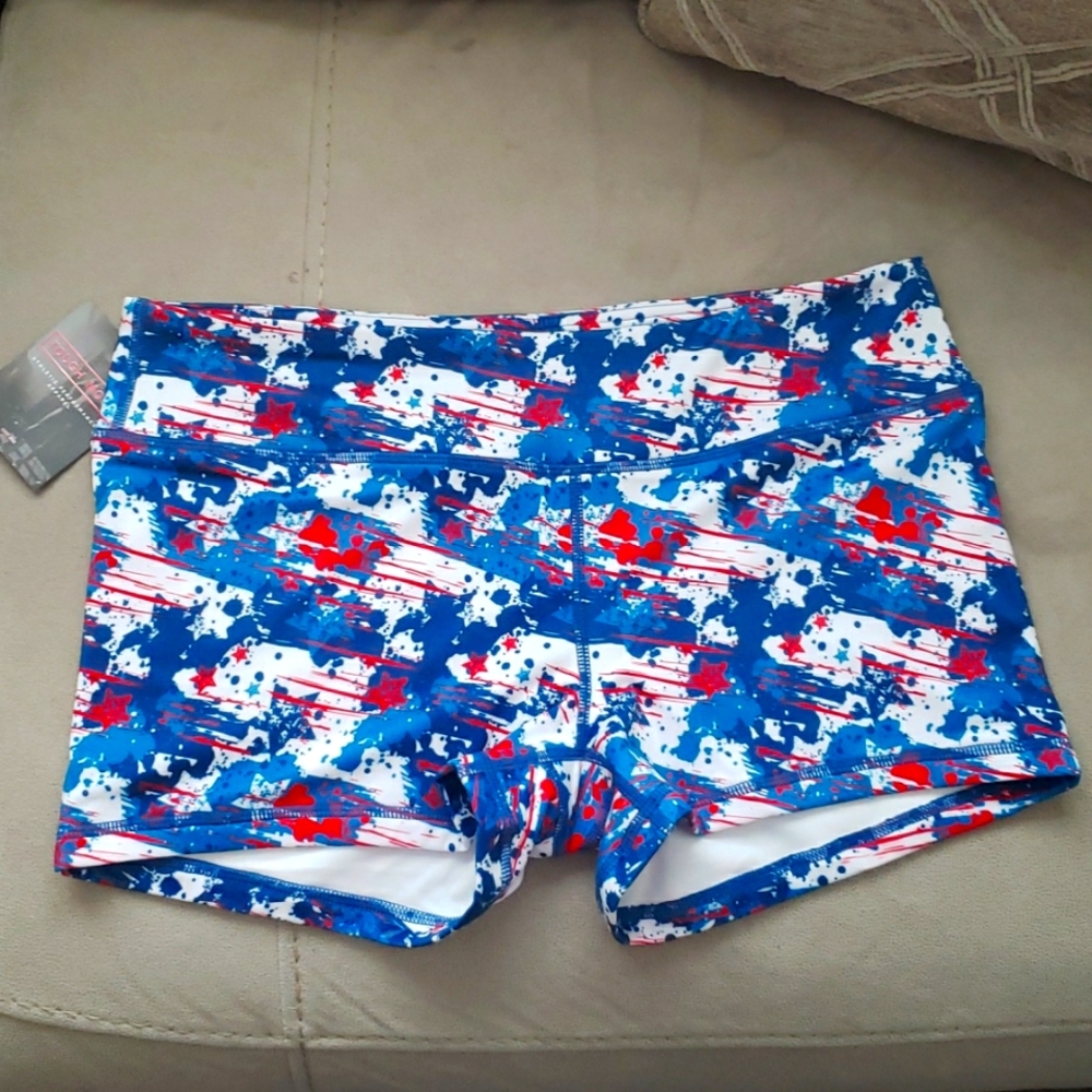 *NEW* TOUGH MODE 2.5 Inch No-Ride Red White and Blue shorts